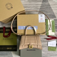 구찌 GUCCI  X 발렌시아가 아워글래스 스몰 탑 핸들백